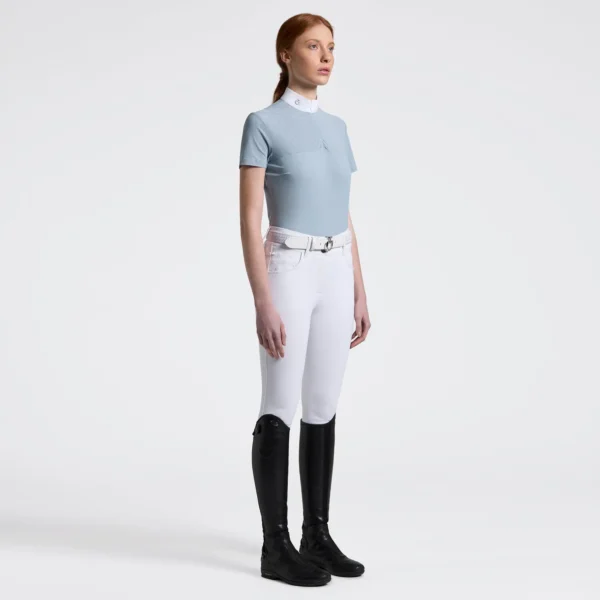 CAMICIA CAVALLERIA TOSCANA DA COMPETIZIONE DA DONNA IN JERSEY TECNICO A BOTTONI